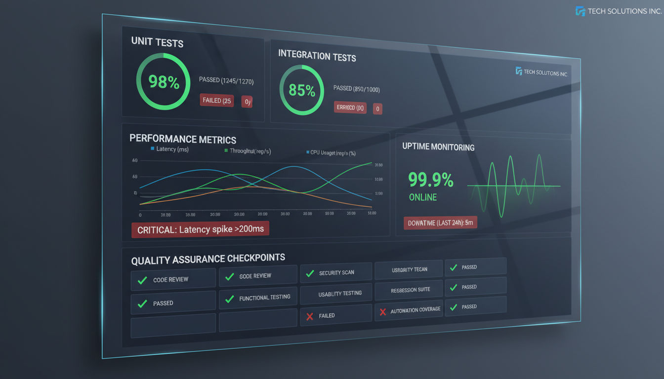 Tableau de bord de surveillance des tests et de l'assurance qualité de l'API