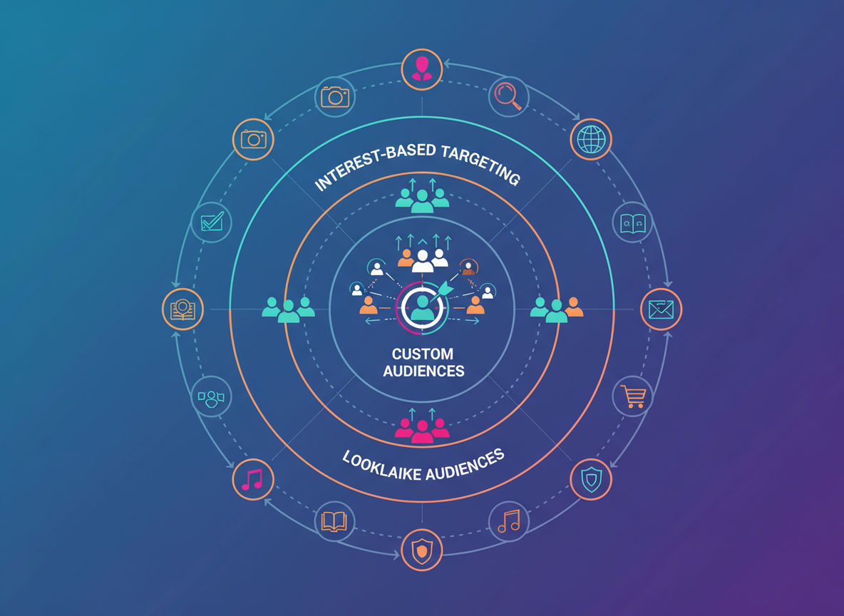 Audience targeting strategies for Meta ads including custom audiences and lookalike audiences