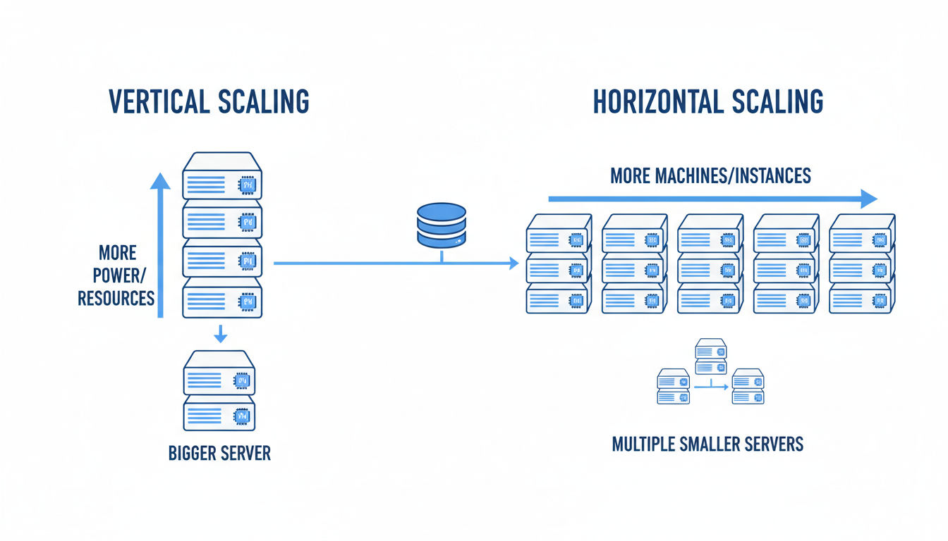 Comparison of vertical and horizontal scaling approaches in scalable architecture
