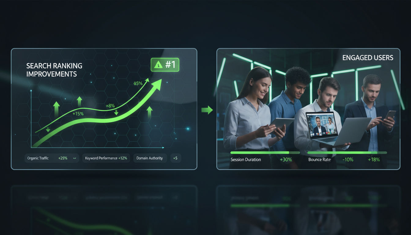 Direct impact of Core Web Vitals on search rankings and user engagement