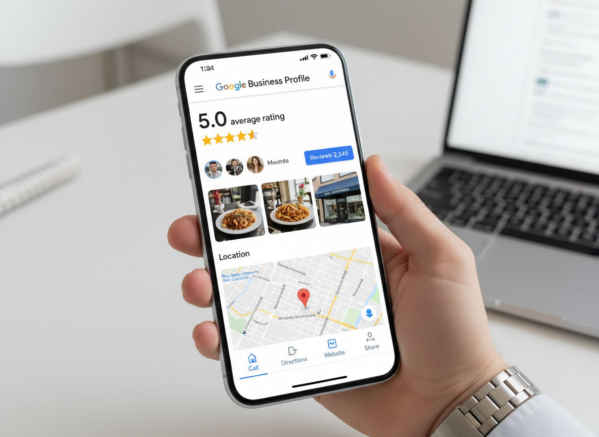 Optimisation du profil d'entreprise Google sur appareil mobile pour le référencement local de Montréal