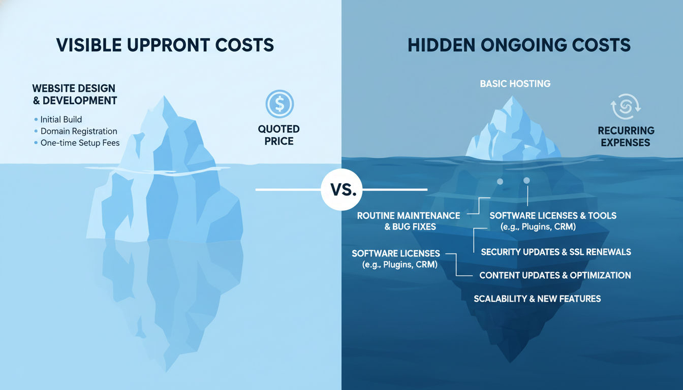 Hidden costs and ongoing expenses to consider in website cost estimates beyond initial quote