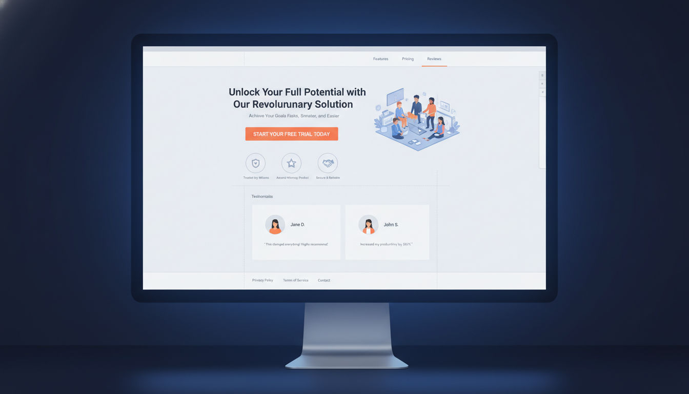 Landing page design showcasing conversion optimization best practices and strategic layout