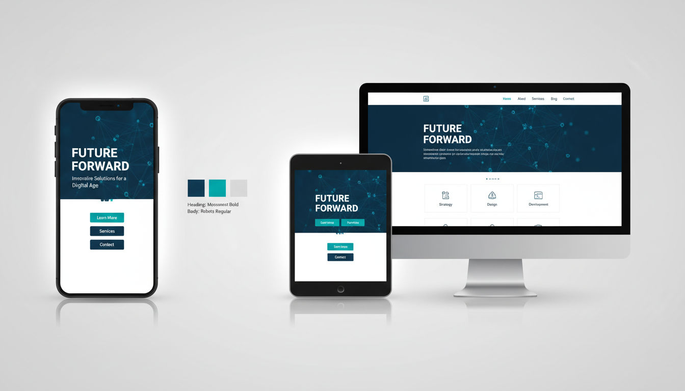 Mobile-first responsive web design demonstration across multiple device sizes