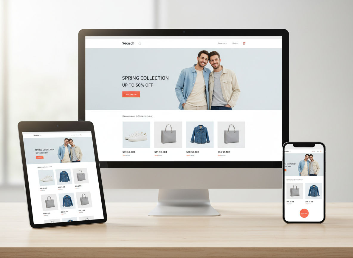 Mobile-responsive website design displayed across multiple devices for optimal conversion