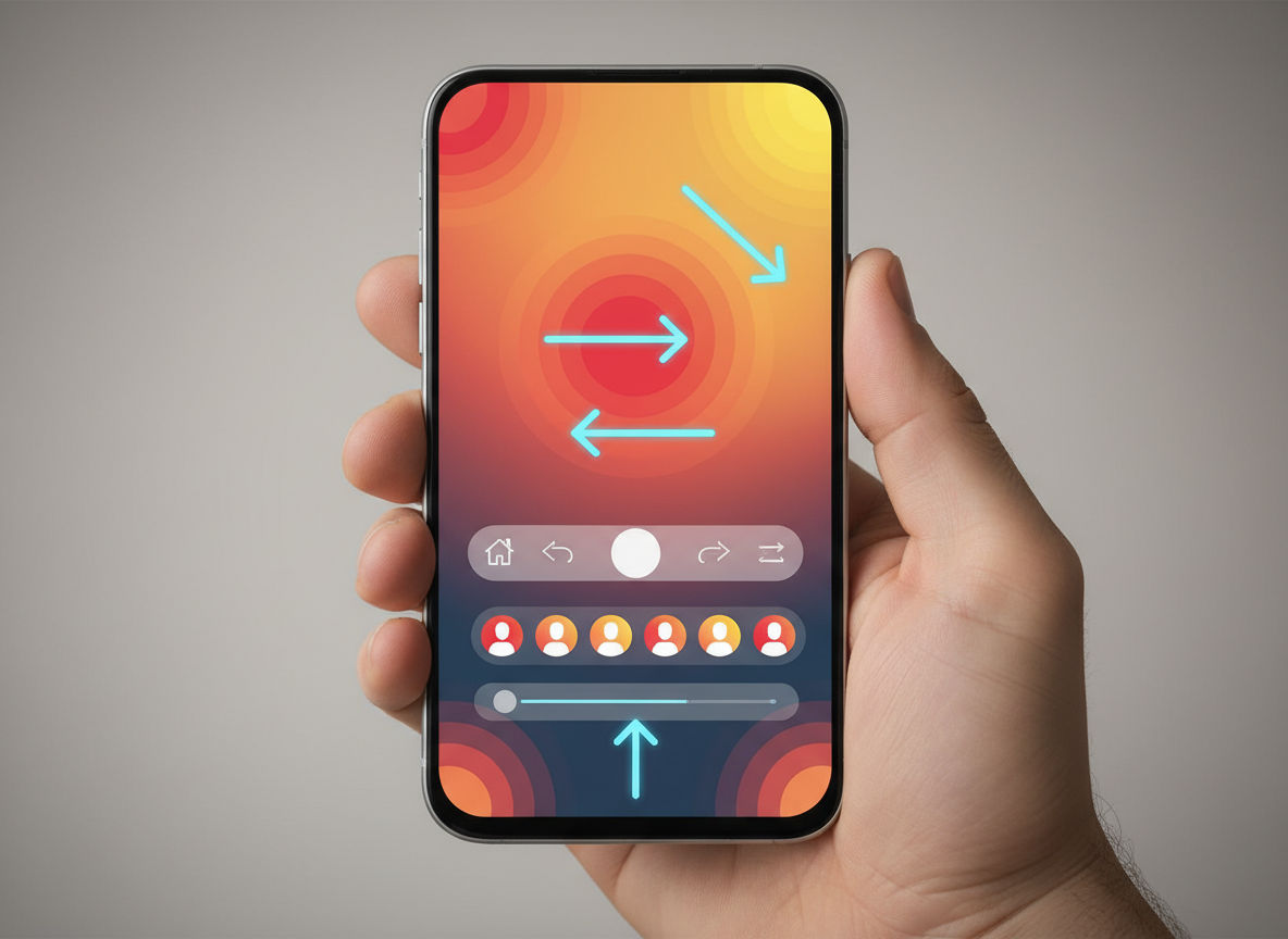 Mobile UX design essentials showing thumb zones and gesture interactions