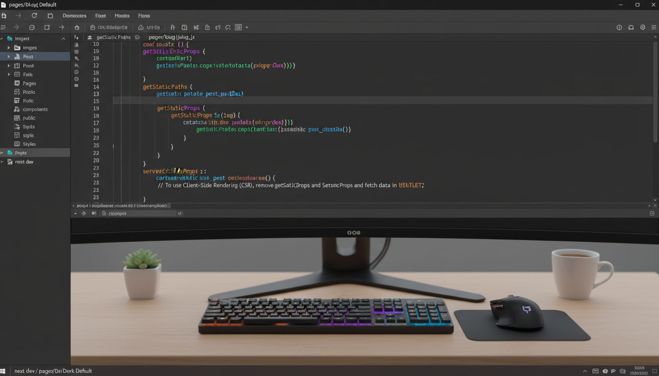 Next.js code example demonstrating SSG and ISR implementation with getStaticProps