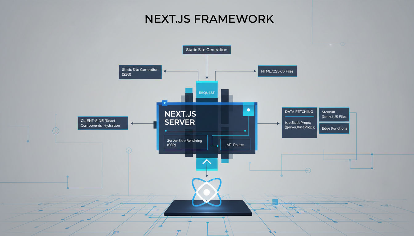 Next.js framework architecture built on React foundation