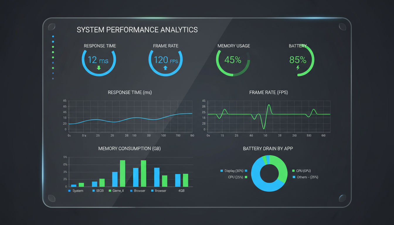 Tableau de bord des métriques de performance montrant les indicateurs clés de performance des applications