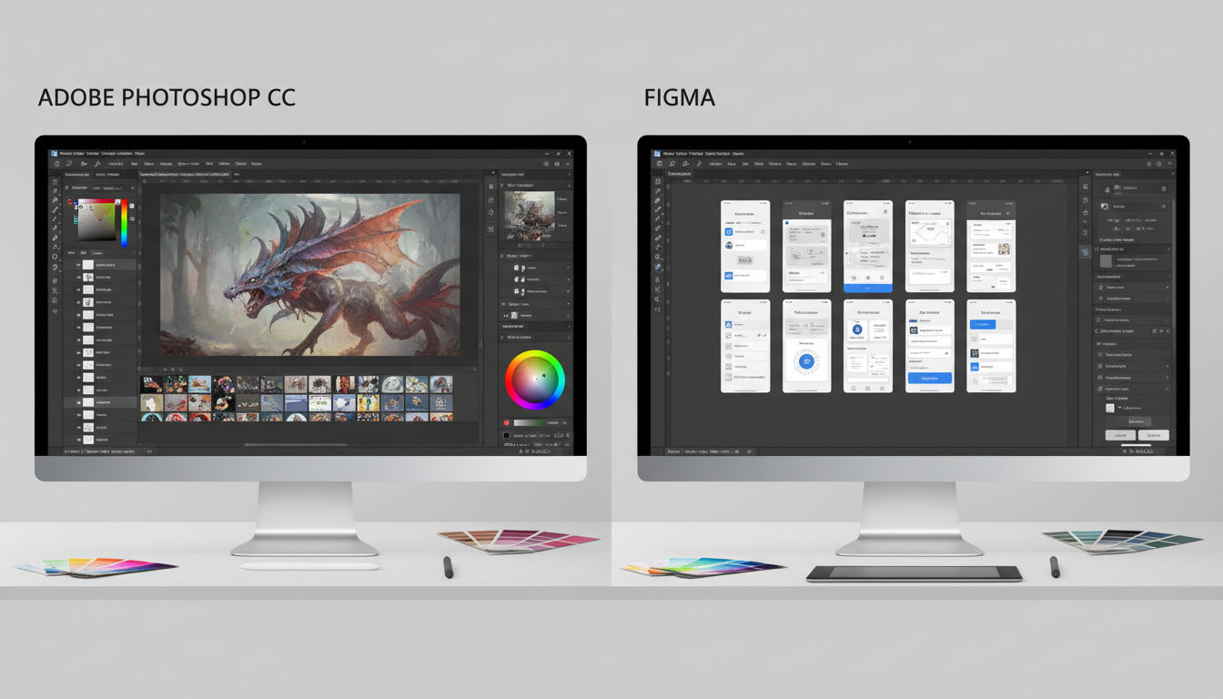 Skill sets comparison between graphic design and UI/UX design tools