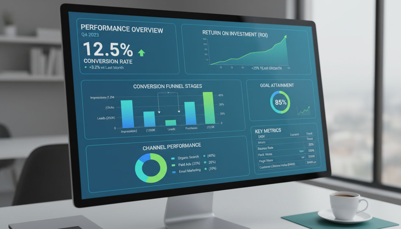Tableau de bord de suivi et d'analyses pour l'optimisation des performances des publicités Meta et la mesure du ROI