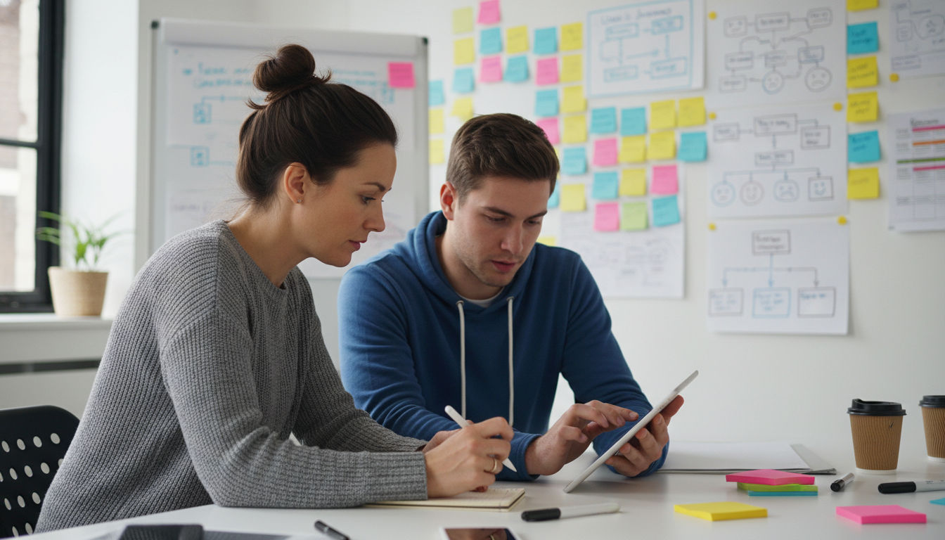 UX designer performing user research and usability testing