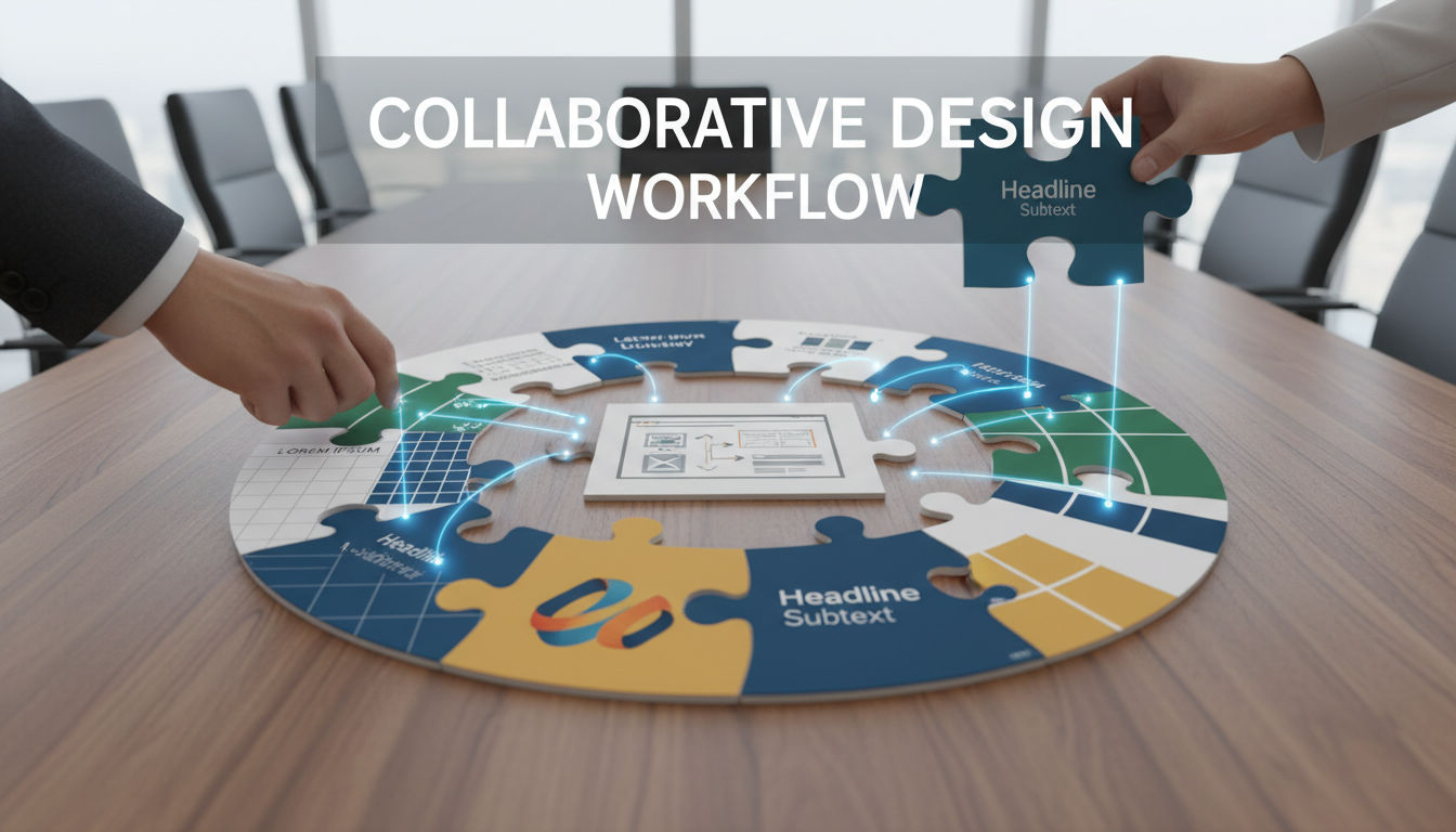 Visual metaphor showing how graphic design and layout work together in harmony