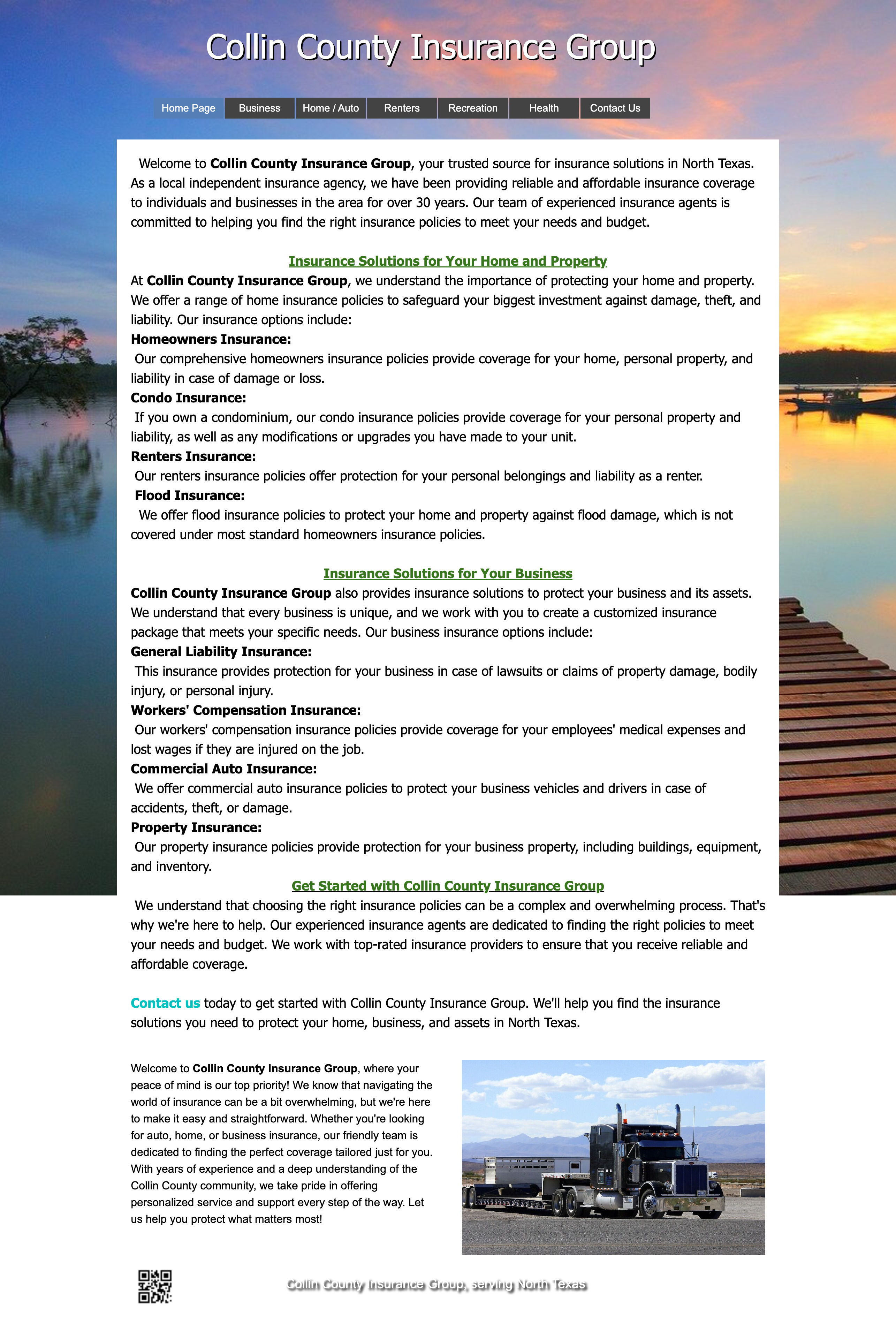 Old website with template design