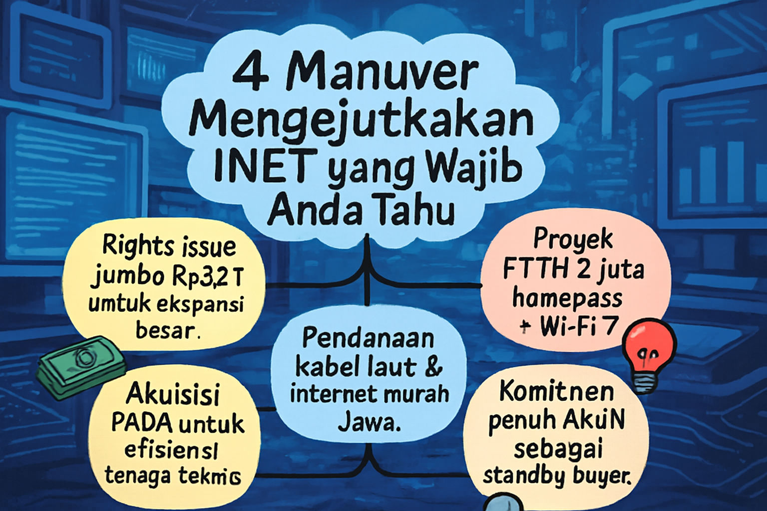 Strategi Besar dengan 4 Manuver INET di Balik Ledakan Harga Sahamnya