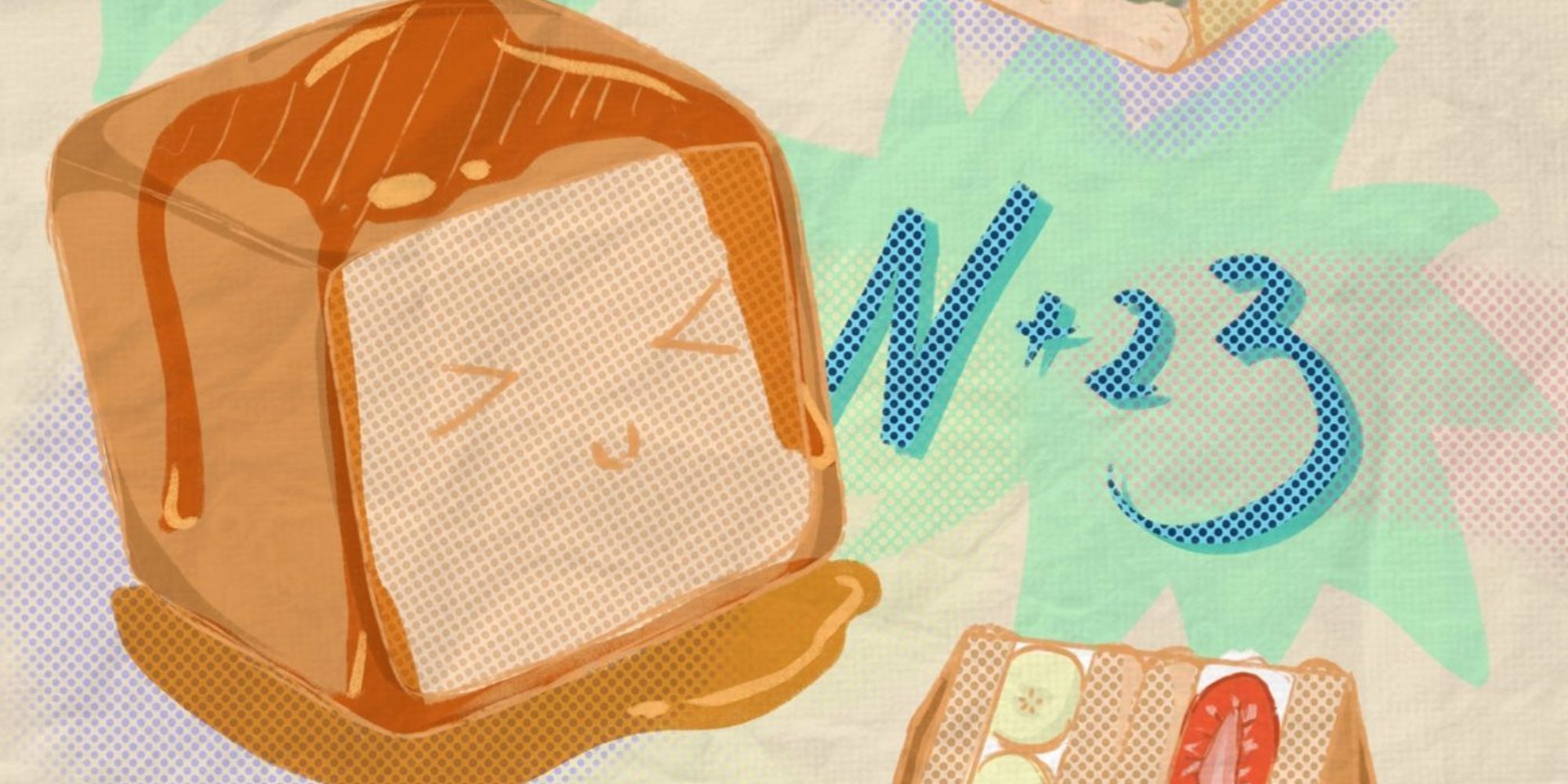 Dessert in front of n+23 text