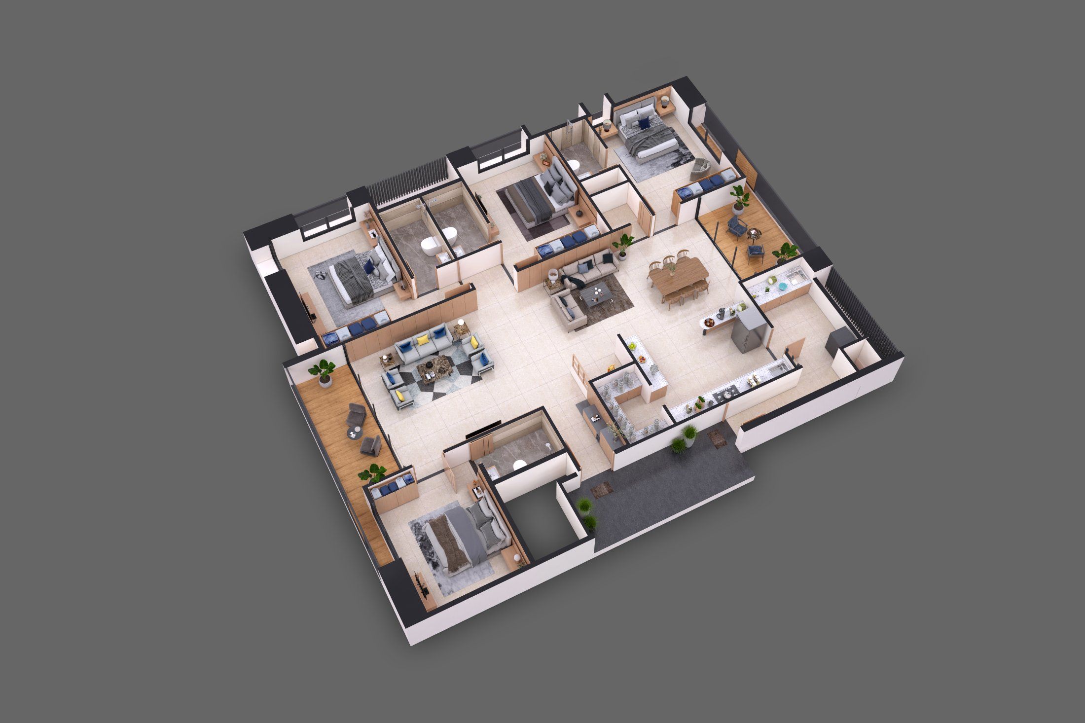 4 BHK Unit Plan
