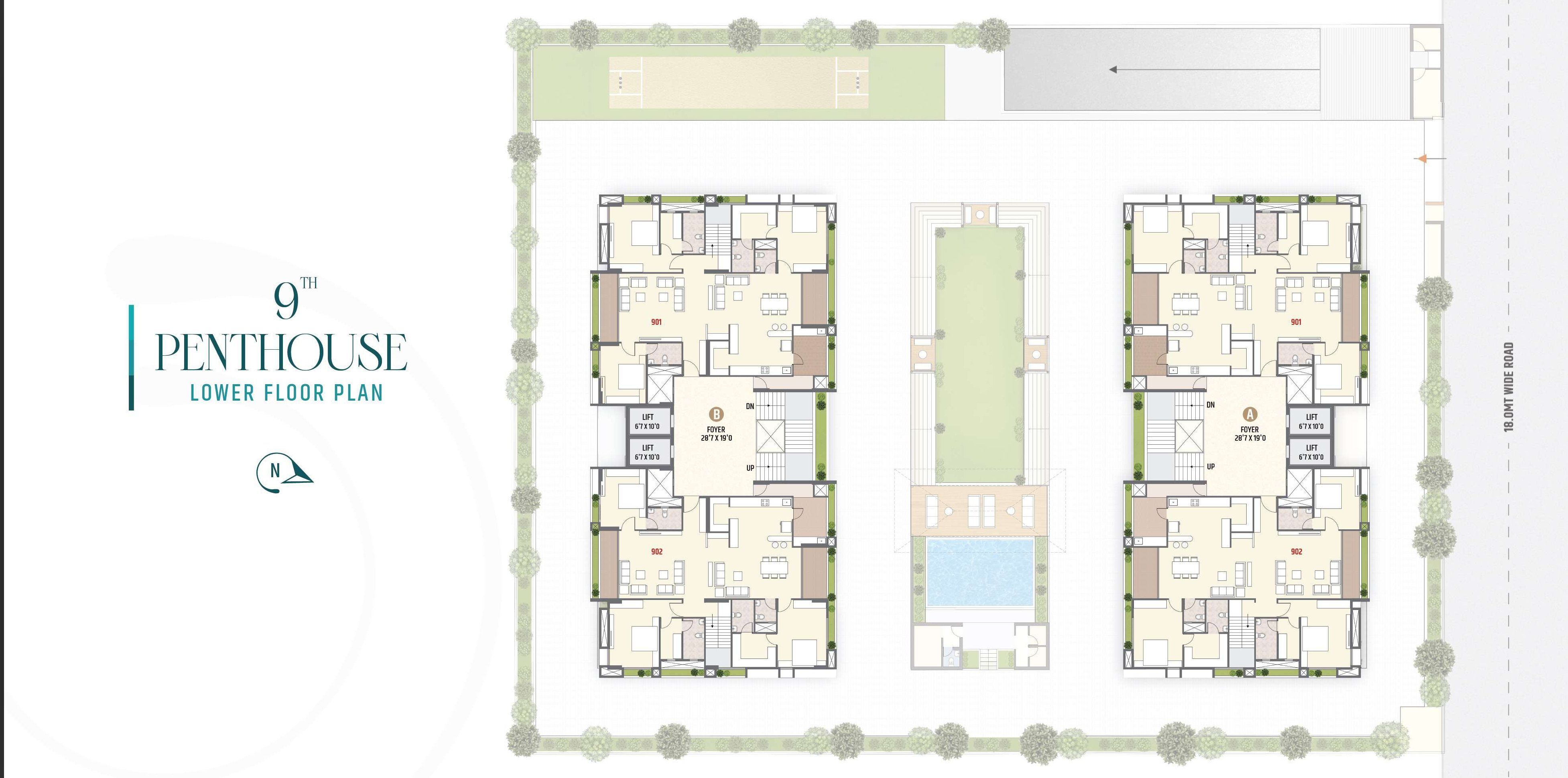 Penthous Lower Floor Plan