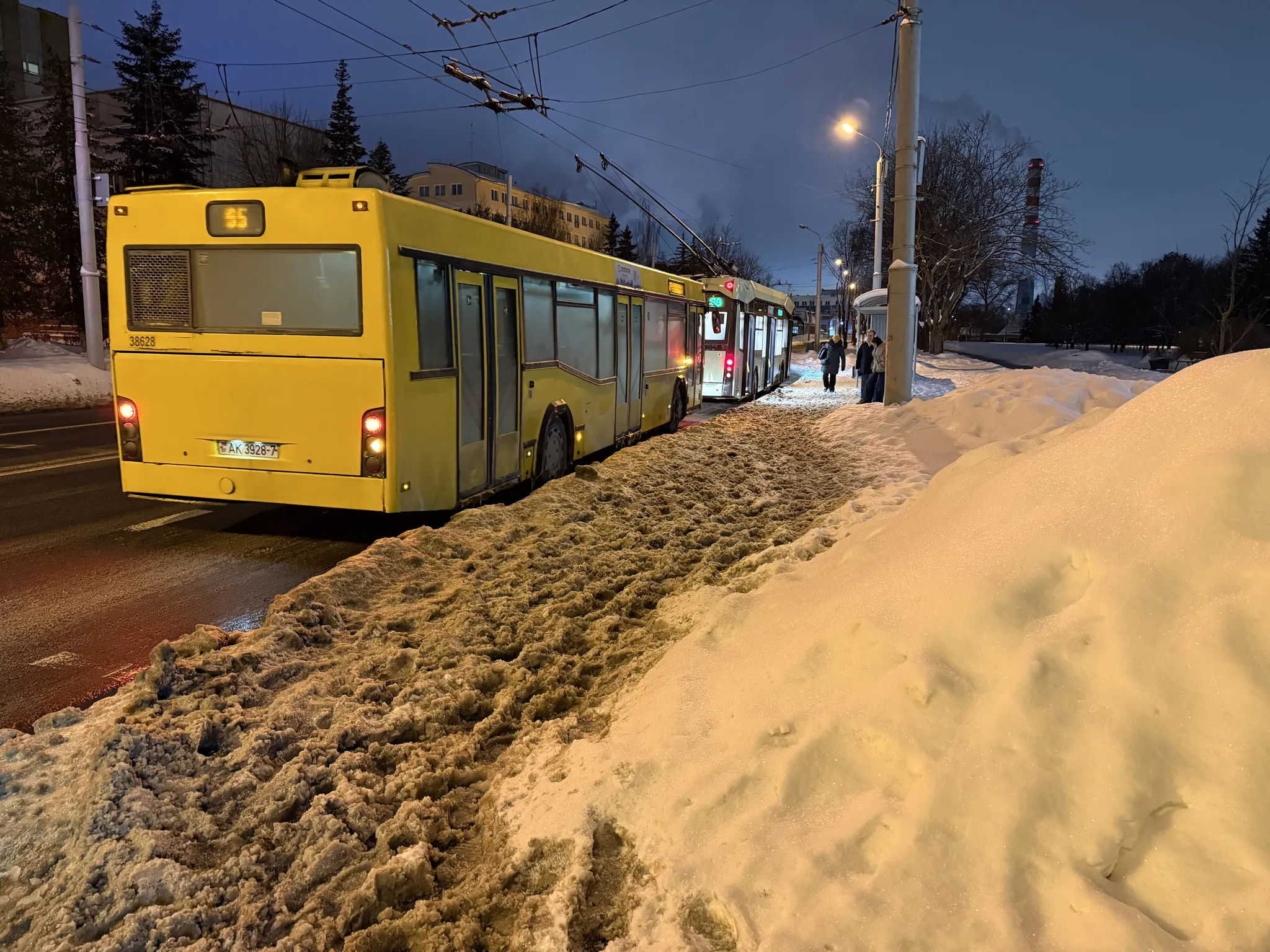 Заснеженные тротуары