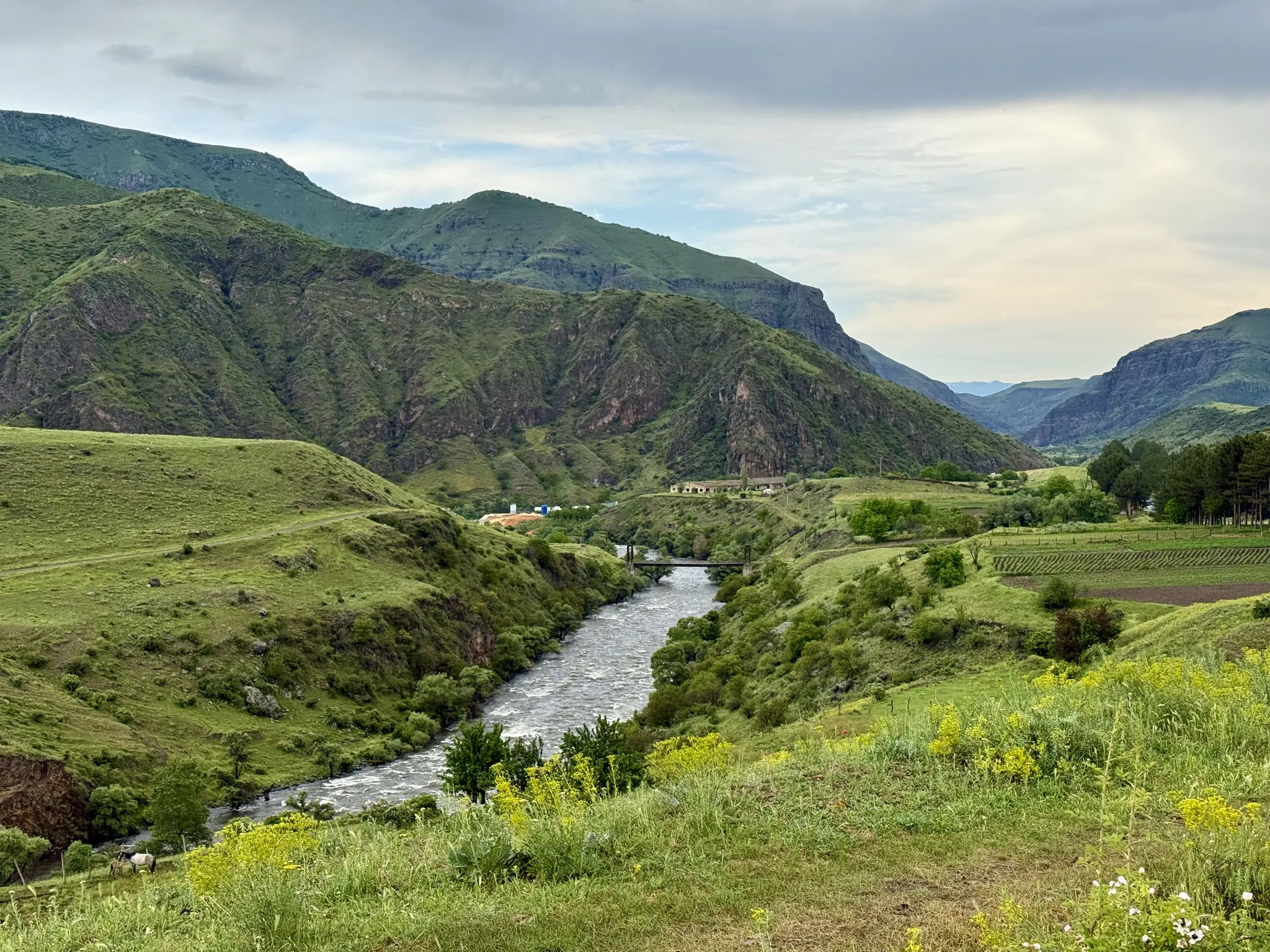 Река Кура вдоль дороги
