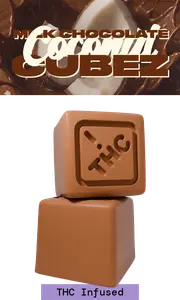 THC Infused Milk Chocolate Cubez - Coconut