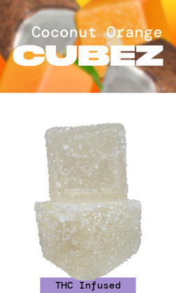 THC Infused Cubez 100mg - Coconut Orange