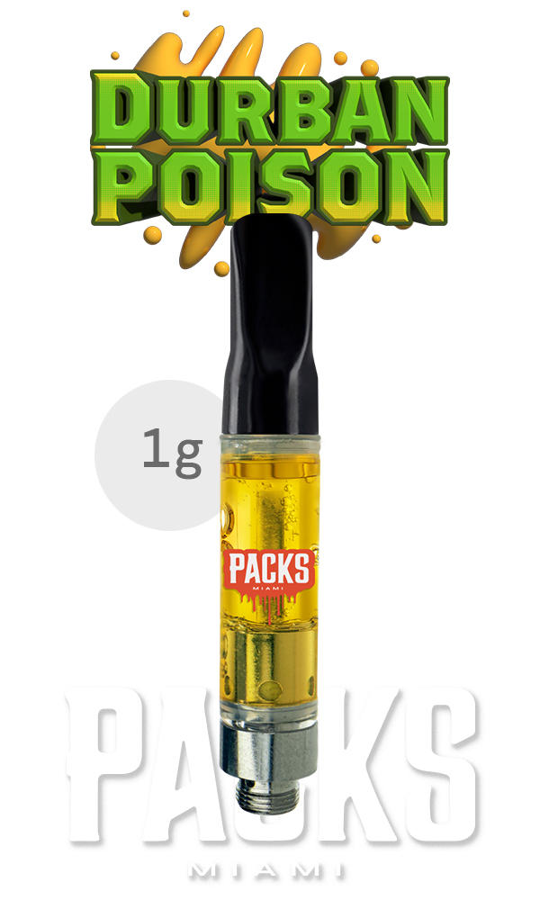 Packs Distillate Cartridge 1g - Durban Poison - The Flowery Shop