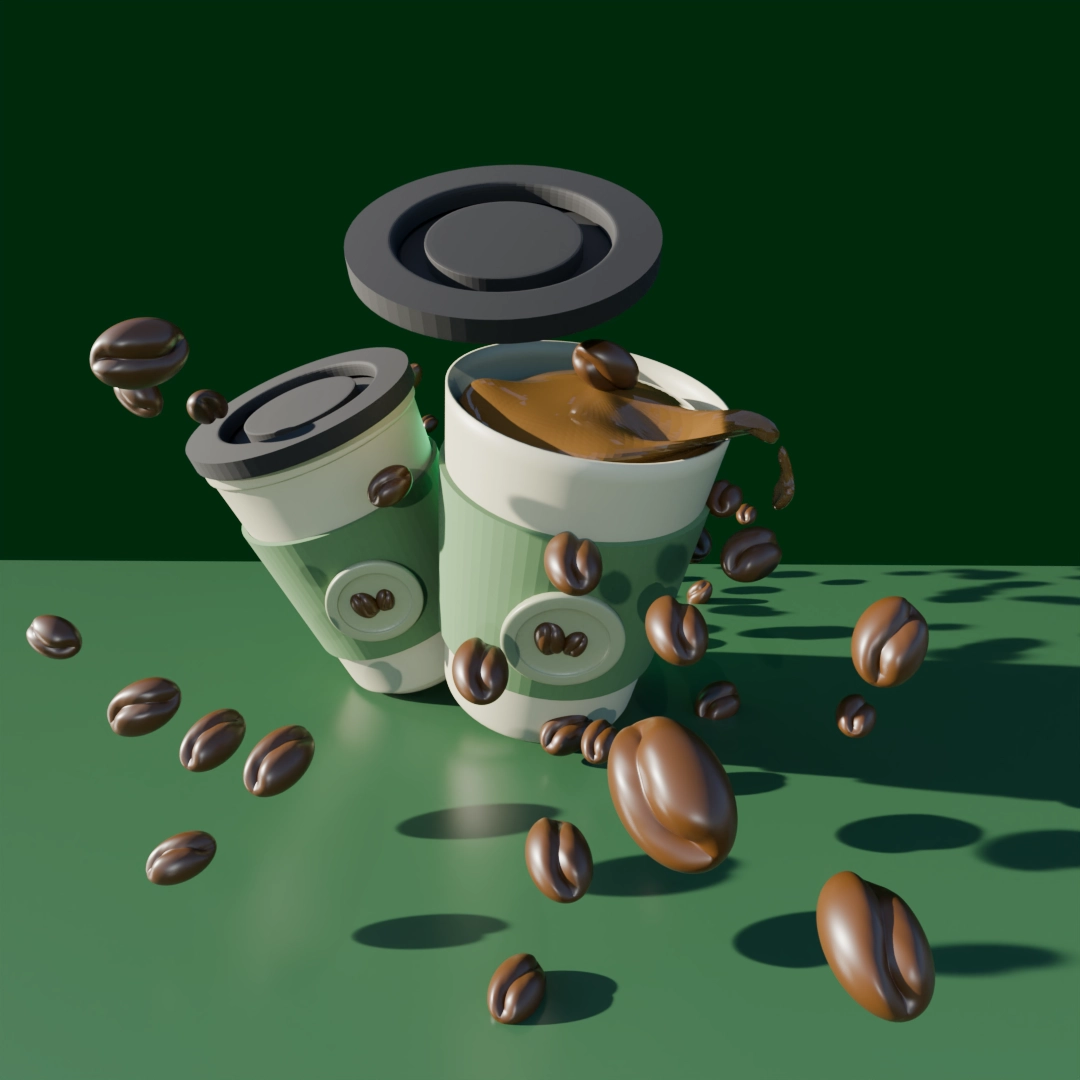 design model 3d- ad coffee