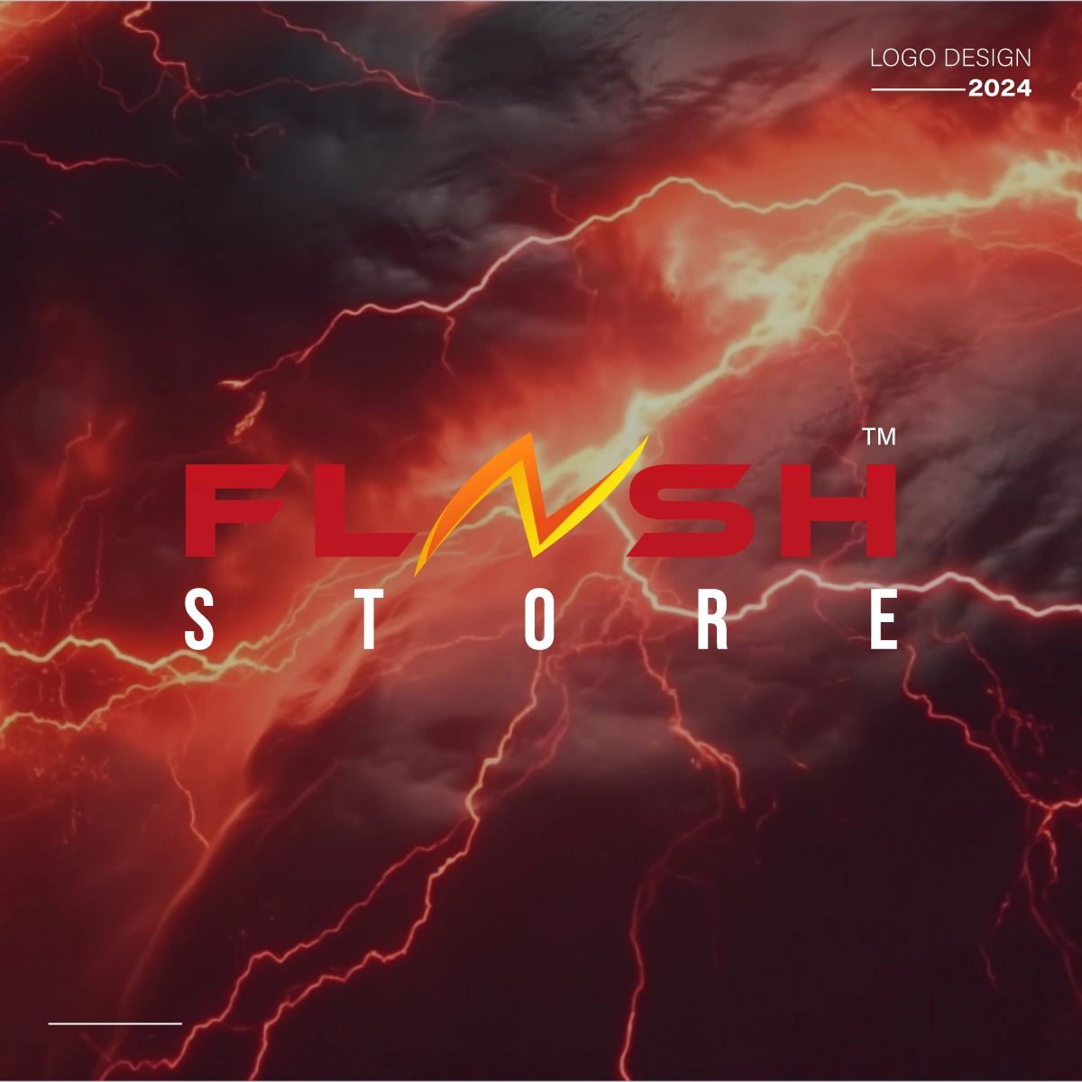 تصميم شعار متجر فلاش (FLASH STORE) وإعلانه التسويقي