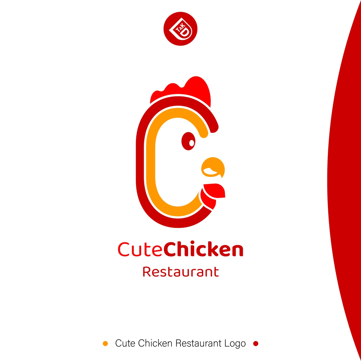 Cute Chicken Restaurant Logo 🍔🍟🥤