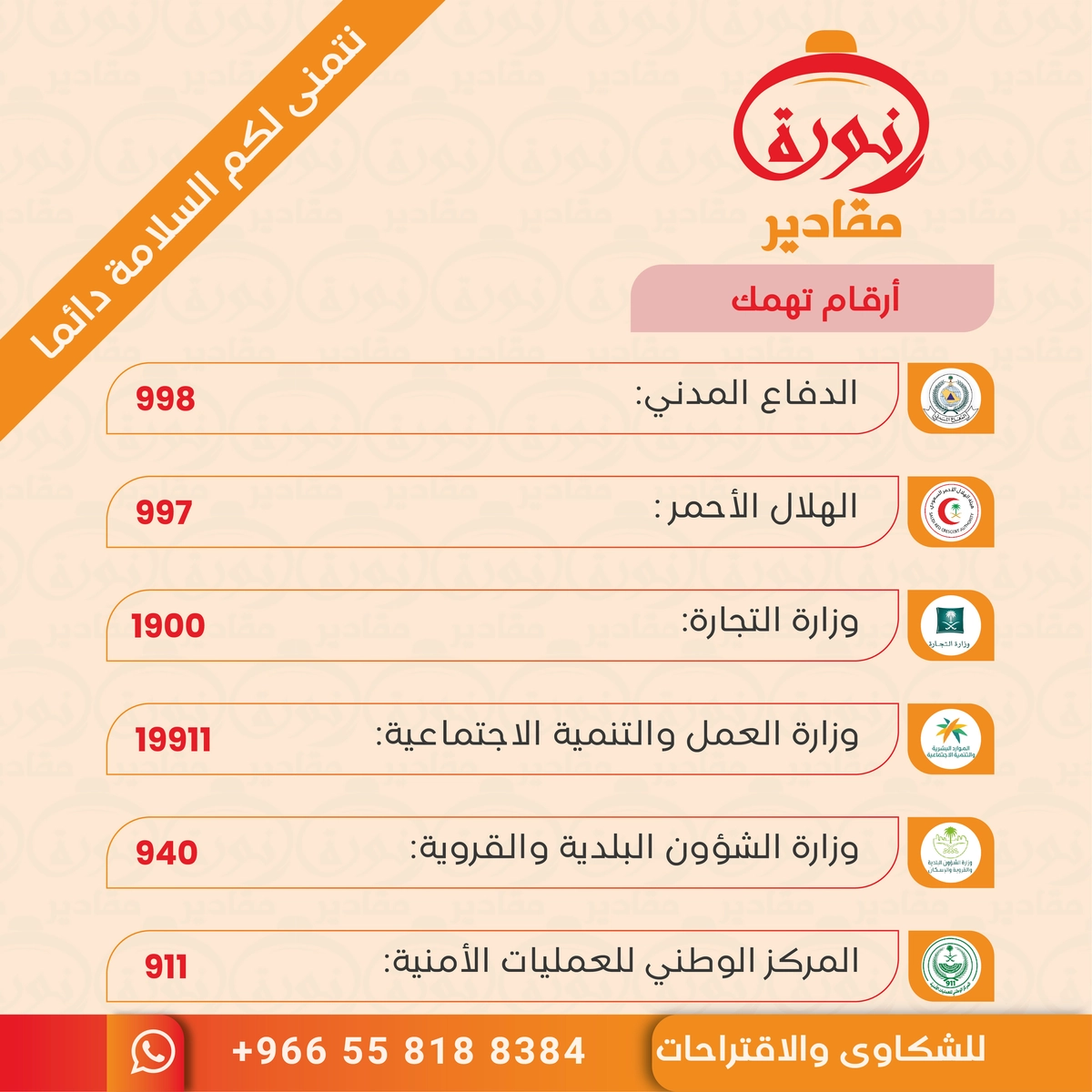 تصميم لوحة إكريلك للأرقام المهمة لمطعم