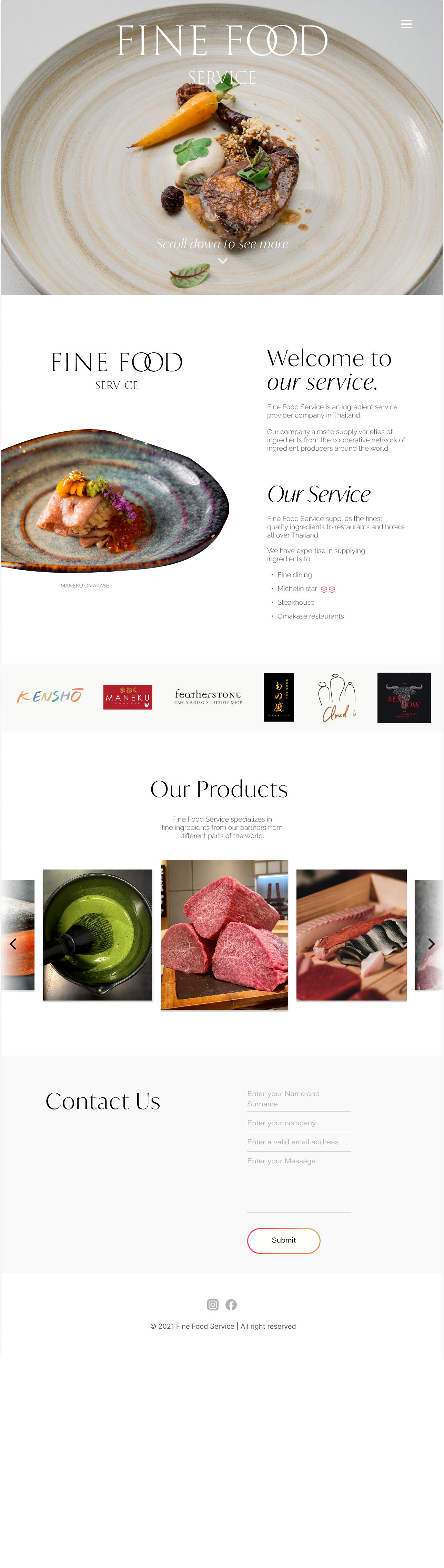 Fine_Food_Service landing page