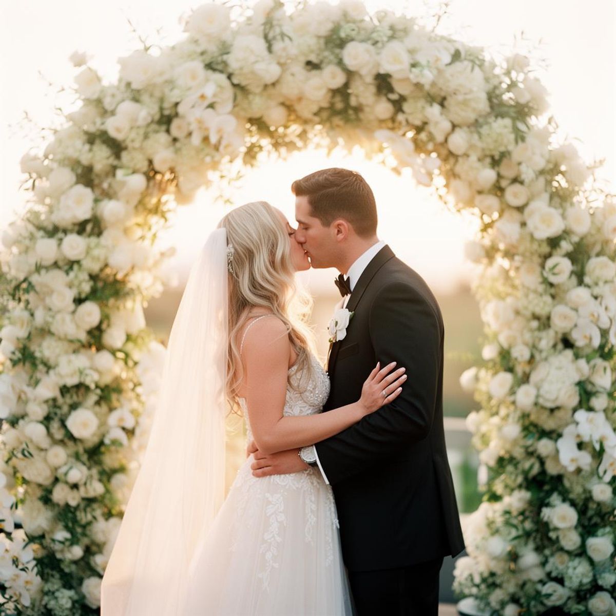 Vertical wedding guest photo saved in a shared gallery