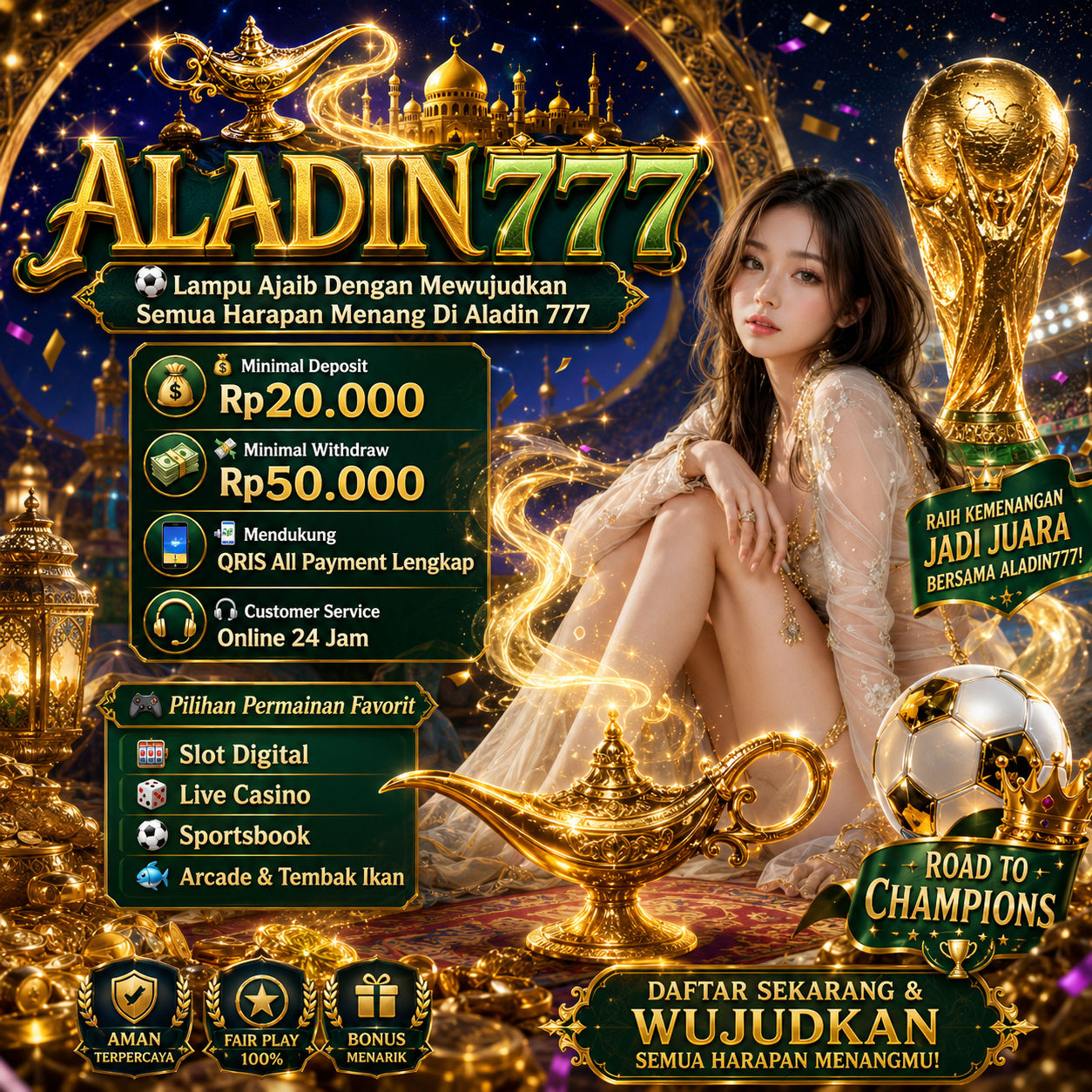 Galeri foto ALADIN777 ⚽ Lampu Ajaib Dengan Mewujudkan Semua Harapan Menang Di Aladin 777 di Manado