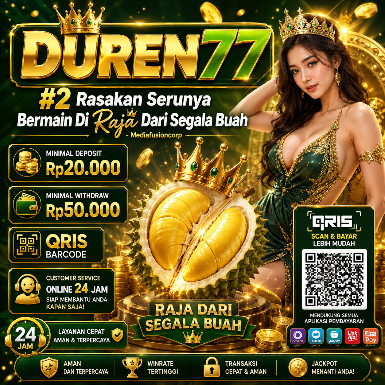 Galeri foto DUREN77 #2 Rasakan Serunya Bermain Di Raja Dari Segala Buah - Mediafusioncorp di Manado