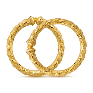 Traditional Gold-Plated Twisted Ruli Bala (Kada) Bangles (With Mukh) thumbnail 2