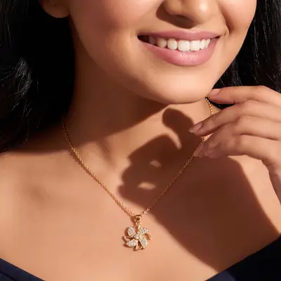 Anti-Tarnish Gold Plated Spinning Windmill Pendant Necklace for Daily Use