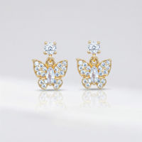 Sparkling American Diamond Butterfly Dangle Earrings thumbnail 1