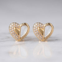 Romantic Gold-Plated Half-Shell Heart Earrings thumbnail 1