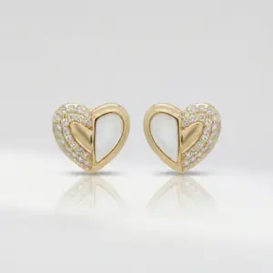 Romantic Gold-Plated Half-Shell Heart Earrings thumbnail 3