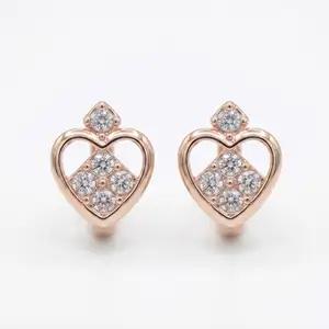 Elegant Diamond Pattern Rose-Gold Huggies thumbnail 1