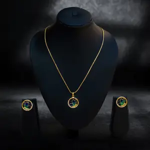 Gold-Plated Chain with Enamel Butterfly Motif Pendant thumbnail 1