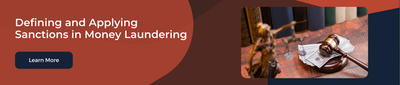 The definition and application of sanctions in money laundering cases.