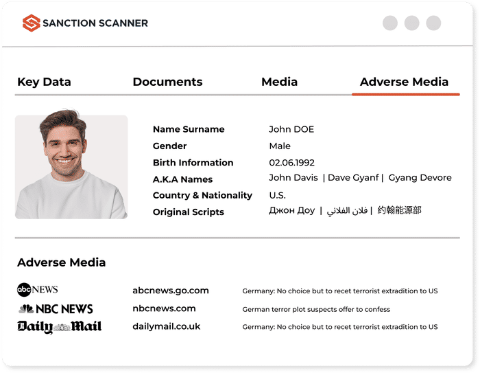 Adverse media detail