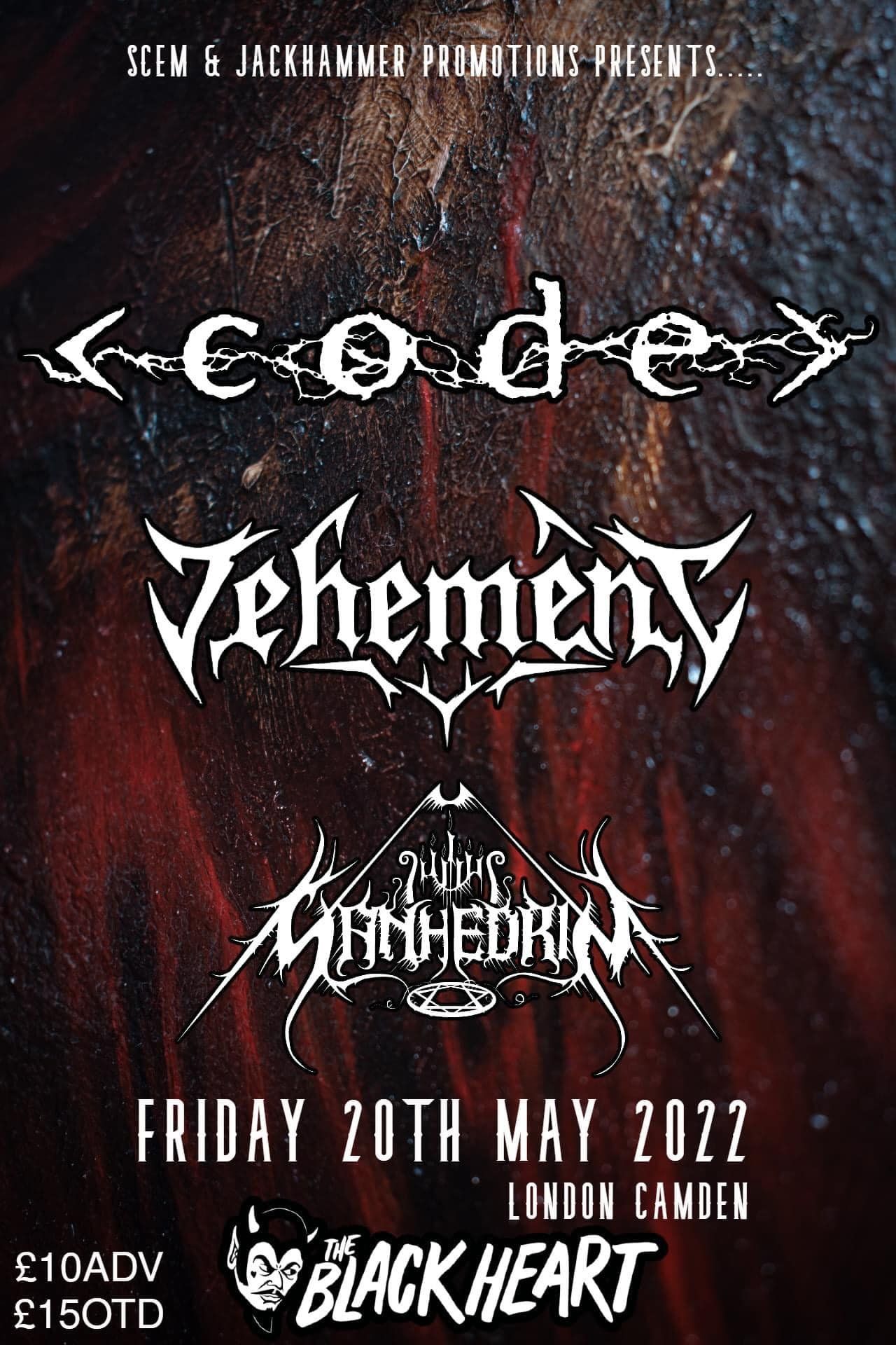 Sanhedrin live in London at The Black Heart with Code and Vehement – 20 May 2022