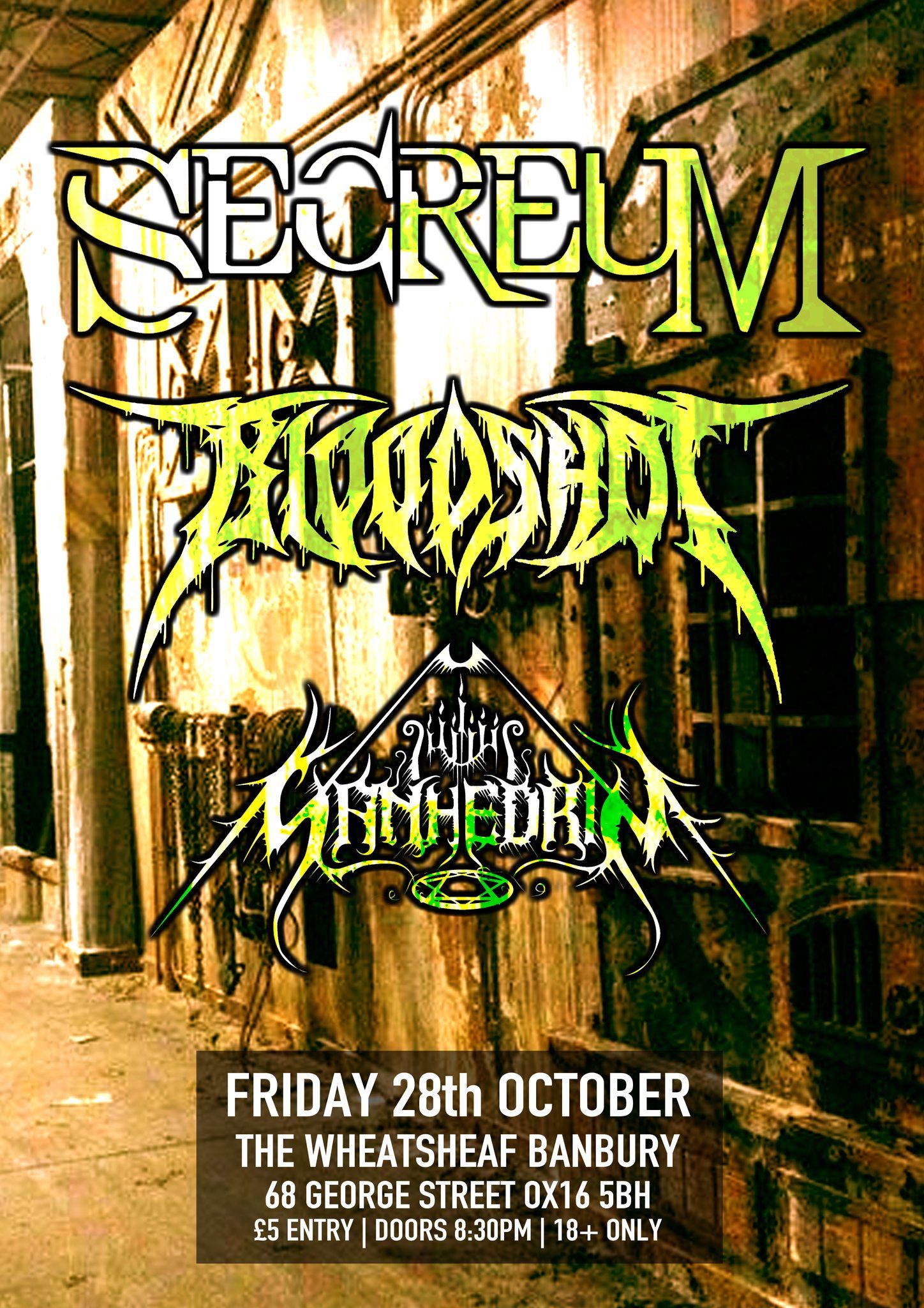 Sanhedrin live in Banbury at The Wheatsheaf with Bloodshot and Secreum – 28 Oct 2022