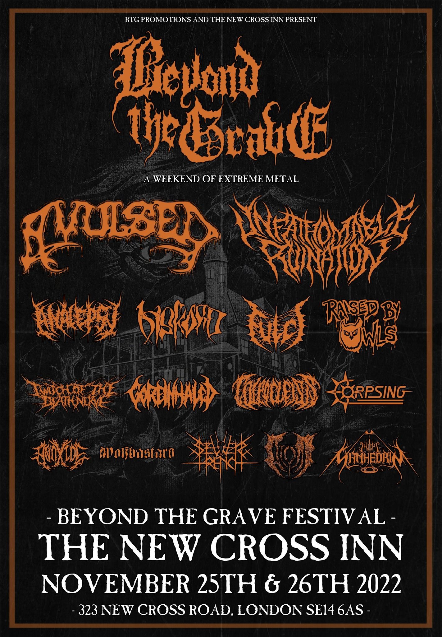 Sanhedrin live in London at New Cross Inn with Raised By Owls, Diskord, Corpsing, Wolfbastard and ATVM – 25 Nov 2022