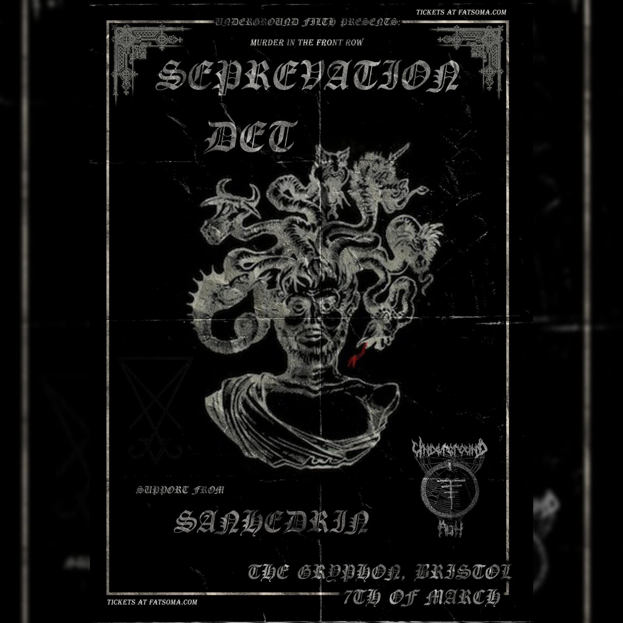 Sanhedrin live in Bristol at The Gryphon with Seprevation and DET – 07 Mar 2024