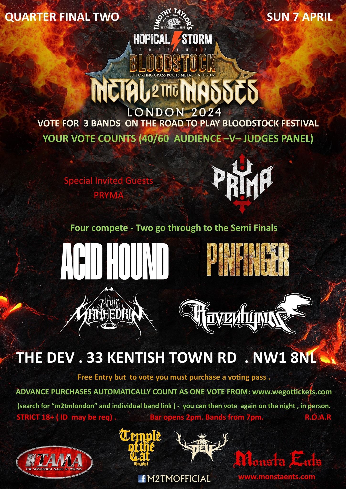 Sanhedrin live in London at The Dev with Prima, Acid Hound, Pinfinger and Ravenhymn – 07 Apr 2024