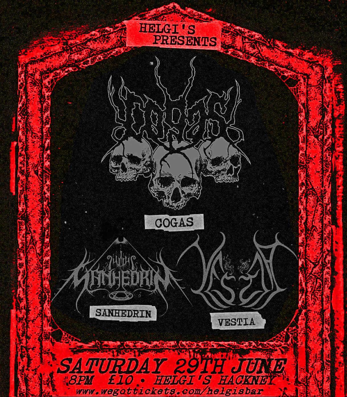 Sanhedrin live in London at Helgis with Cogas and Vestia – 29 Jun 2024